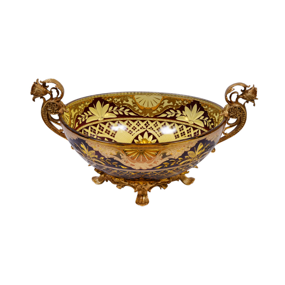 BOWL CRYSTAL BRASS IR EB3014-2 EAC-148B1-C38 Default Title - MamasJan Decoration