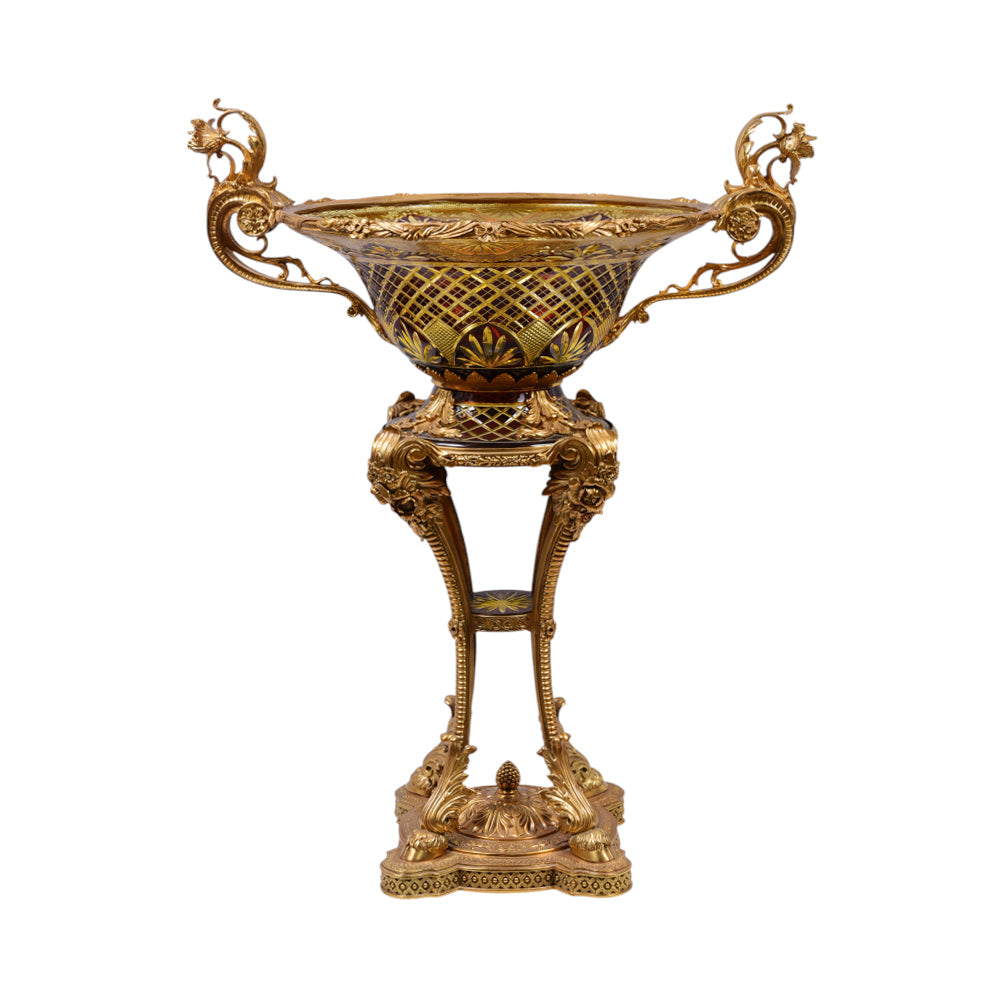 BOWL CRYSTAL BRASS IR EB23001-2 EAC-146A1-C38 Default Title - MamasJan Decoration