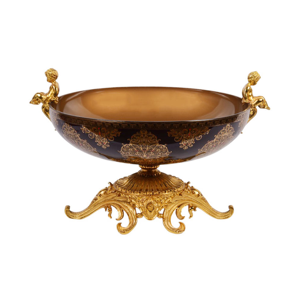 BOWL CRYSTAL BRASS IR EB3010-2 PA08-2-C33 Default Title - MamasJan Decoration