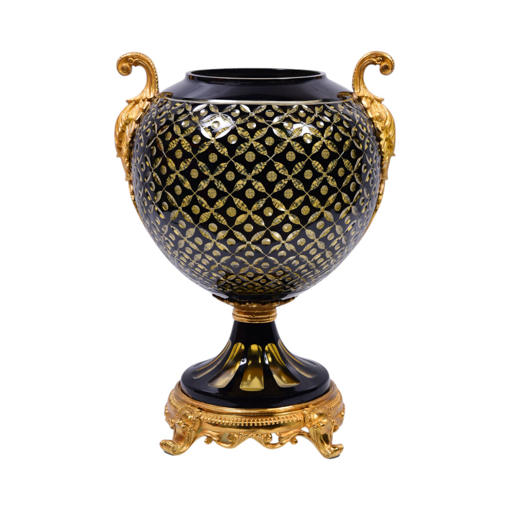BOWL CANDY CRYSTAL BRASS IR E22012-1 C-102-1 Default Title - MamasJan Decoration