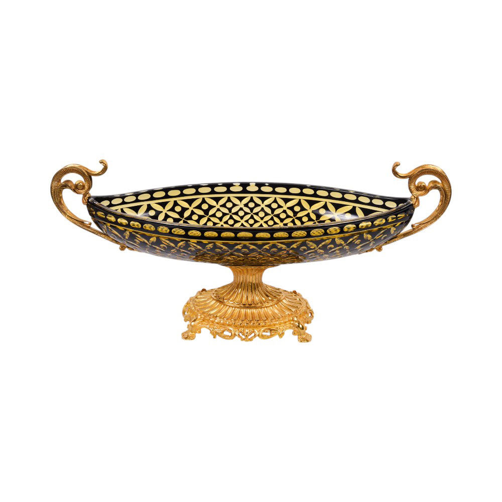 BOWL CRYSTAL BRASS IR H-B01-3001 C-102-1 Default Title - MamasJan Decoration