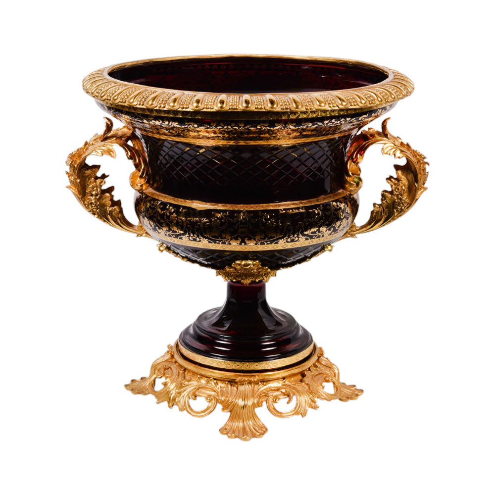 BOWL CRYSTAL BRASS IR E23003-1 PCT204-4 Default Title - MamasJan Décor