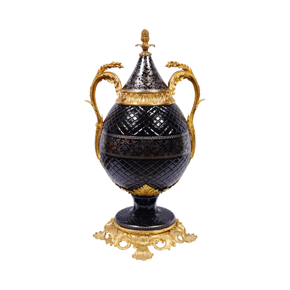 BOWL CANDY CRYSTAL BRASS IR E22009-2 PCT204-1 Default Title - MamasJan Decoration