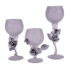 GLASS DECORATION 3PC SET IR C18-9SILVER Default Title - MamasJan Crockery