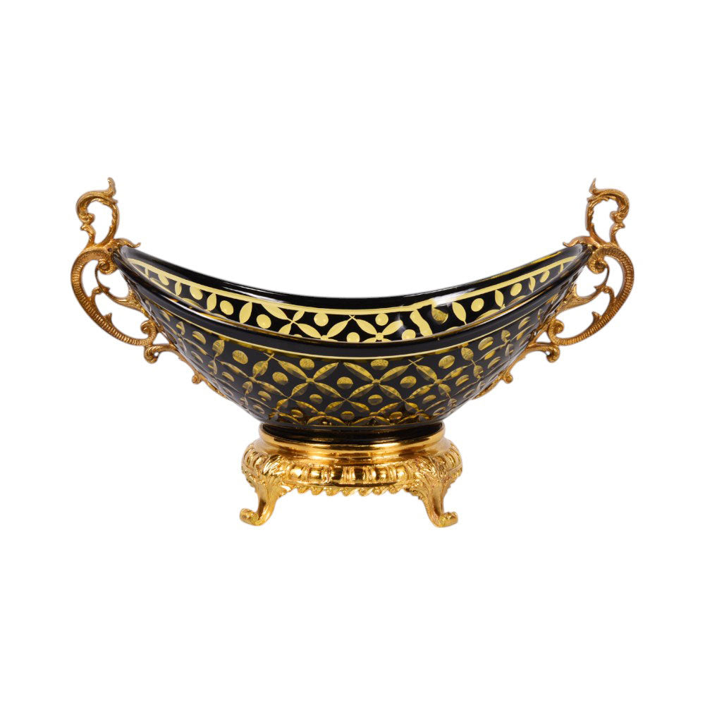 BOWL CRYSTAL BRASS IR H-B42-3017 C-102-1 Default Title - MamasJan Decoration