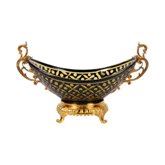 BOWL CRYSTAL BRASS IR H-B42-3017 C-102-1 Default Title - MamasJan Decoration