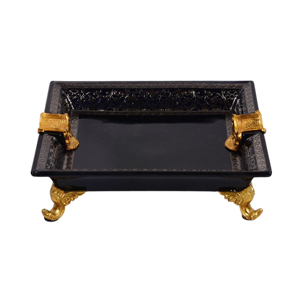 ASHTRAY CRYSTAL BRASS IR H-P36-5032 PCT204-1 Default Title - MamasJan Decoration