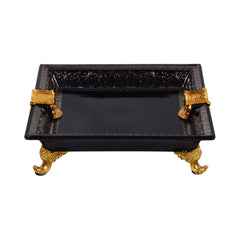 ASHTRAY CRYSTAL BRASS IR H-P36-5032 PCT204-1 Default Title - MamasJan Decoration