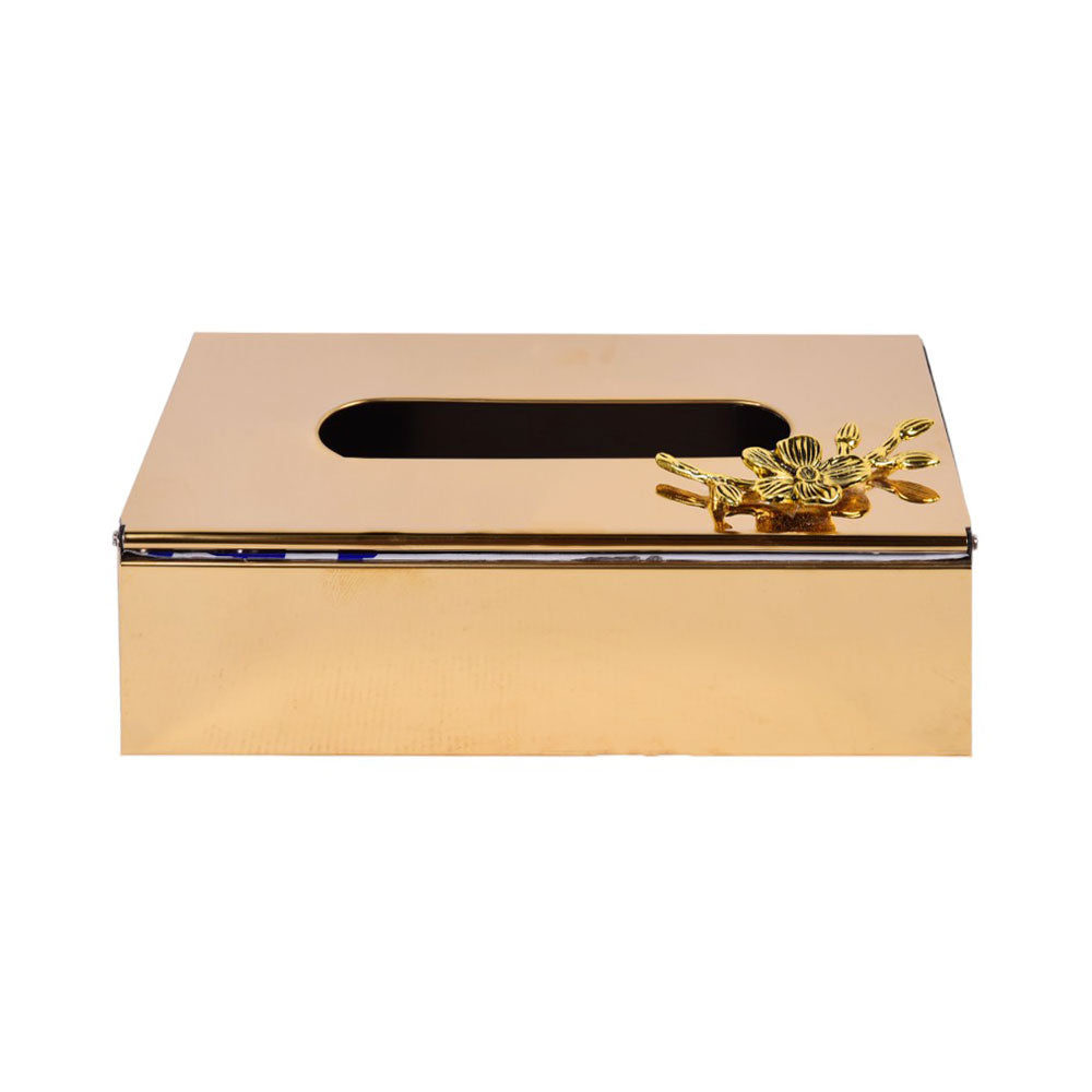 TISSUE BOX METAL GOLDEN 3178 Default Title - MamasJan Décor