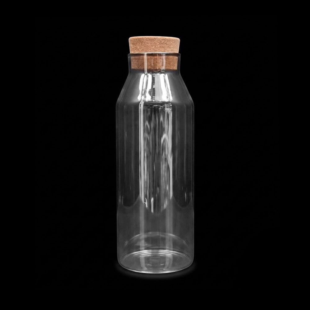 WATER BOTTLE GLASS CORK 1000 ML TINT 0991 Default Title - MamasJan Crockery