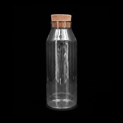 WATER BOTTLE GLASS CORK 1000 ML TINT 0991 Default Title - MamasJan Crockery