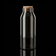 WATER BOTTLE GLASS CORK 1000 ML SMOKE LINING 0992 Default Title - MamasJan Crockery