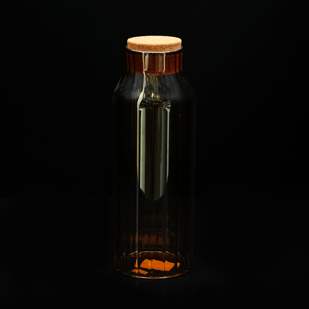 WATER BOTTLE GLASS CORK 1000 ML GOLDEN LINING 0993 Default Title - MamasJan Crockery