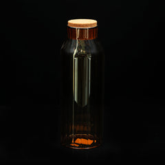 WATER BOTTLE GLASS CORK 1000 ML GOLDEN LINING 0993 Default Title - MamasJan Crockery