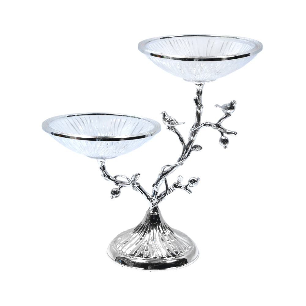 BOWL 2PC W-STAND IR U21482/S Default Title - MamasJan Décor