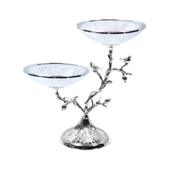 BOWL 2PC W-STAND IR U21482/S Default Title - MamasJan Décor