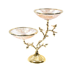 BOWL 2PC W-STAND IR U21482H/G Default Title - MamasJan Décor