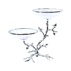 BOWL 2PC W-STAND IR U21483/S Default Title - MamasJan Décor