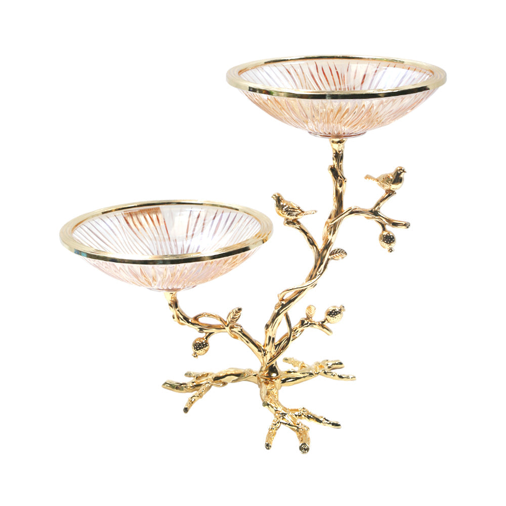 BOWL 2PC W-STAND IR U21483H/G Default Title - MamasJan Décor