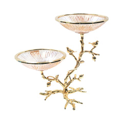 BOWL 2PC W-STAND IR U21483H/G Default Title - MamasJan Décor