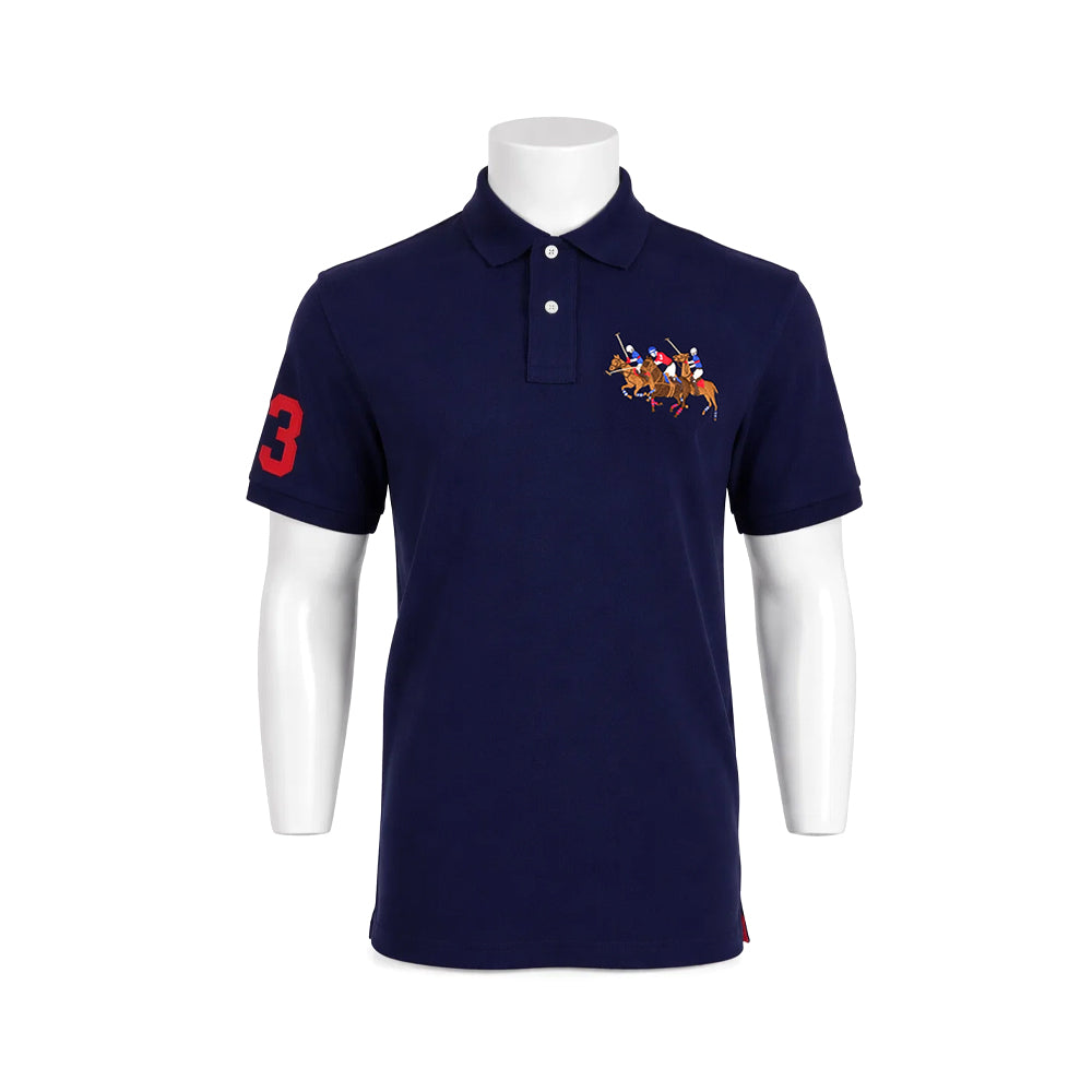 RL MEN S/S TRIPPED PONY POLO SHIRT 91009 M (IR) XL - MamasJan mens wear
