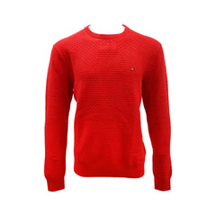 TH MEN L/S R-NECK SWEATER MW37899-600 RED L (IRW) Default Title - MamasJan mens wear