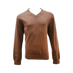 TH MEN L/S V.NECK SWEATER 7858321-202 BRNS XL (IRW) Default Title - MamasJan mens wear