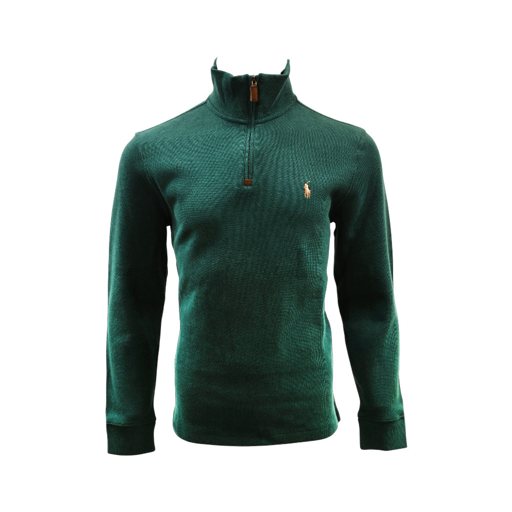 RL MEN L/S H-ZIPPER SWEATER 073025 GRN S (IRW) Default Title - MamasJan mens wear