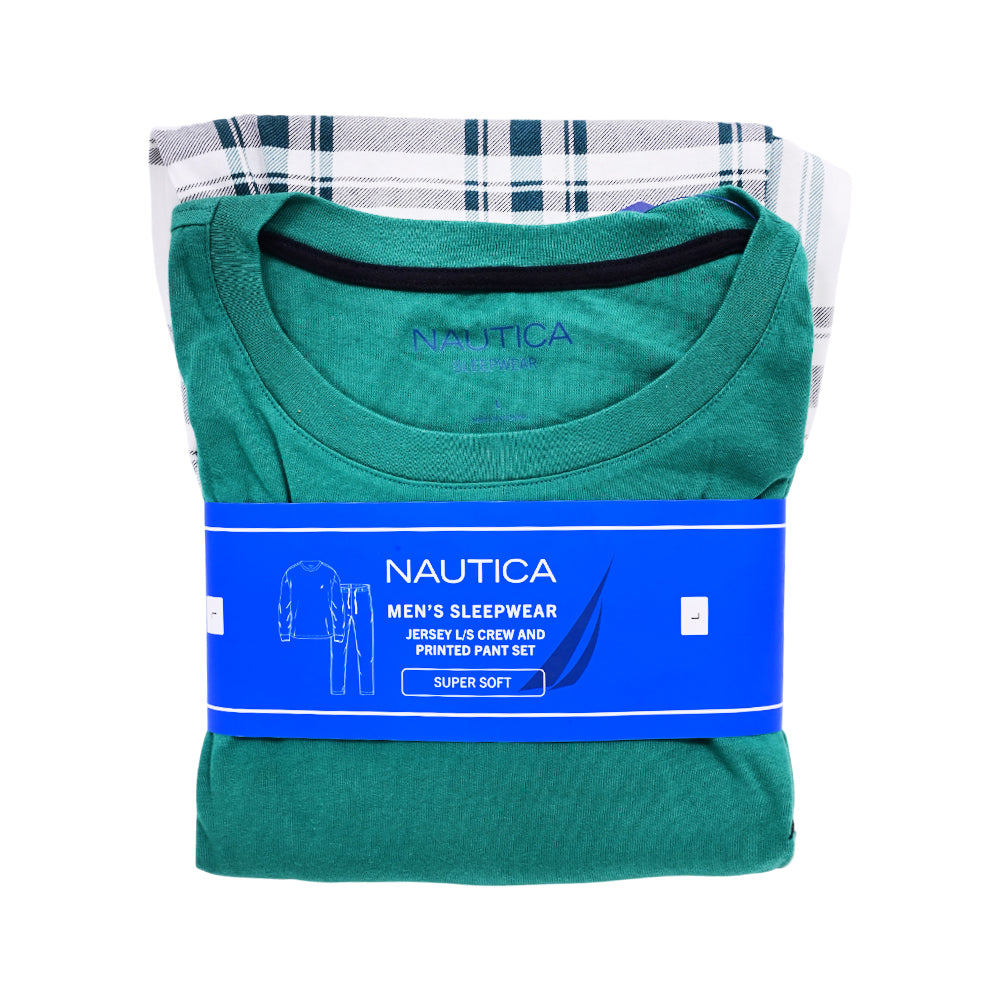 NAUTICA MEN NIGHT SUIT FKJ 501 GRN L (IR) Default Title - MamasJan mens wear