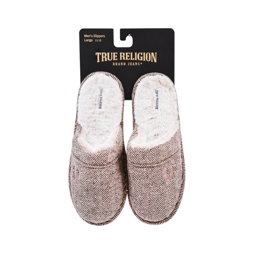 TRUE RELIGION MENS WARM WARM SLIPPERS 45836 BRN M (IRW) S - MamasJan mens wear