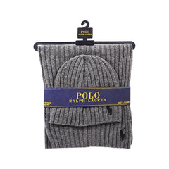 RL BEANIE/SCARF SET PP0079 GRY (IRW) Default Title - MamasJan mens wear