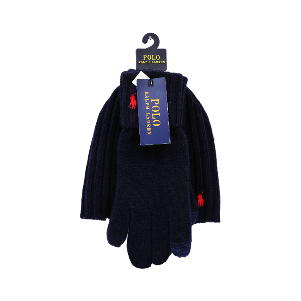 RL BEANIE /GLOVE SET PP0432 NVY (IRW) Default Title - MamasJan mens wear