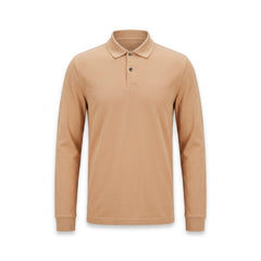 HB MEN L/S POLO SHIRT 50503041 BEIGE L (IR) Default Title - MamasJan mens wear