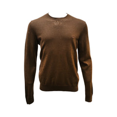 HB MEN L/S R.NECK SWEATER 50549671 BRN M (IRW) L - MamasJan mens wear