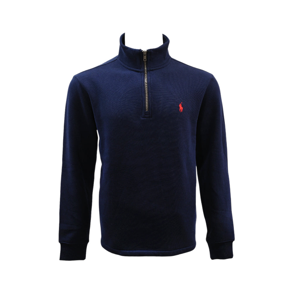 RL MEN L/S H-ZIPPER UPPER 519003 NVY M (IRW) Default Title - MamasJan mens wear