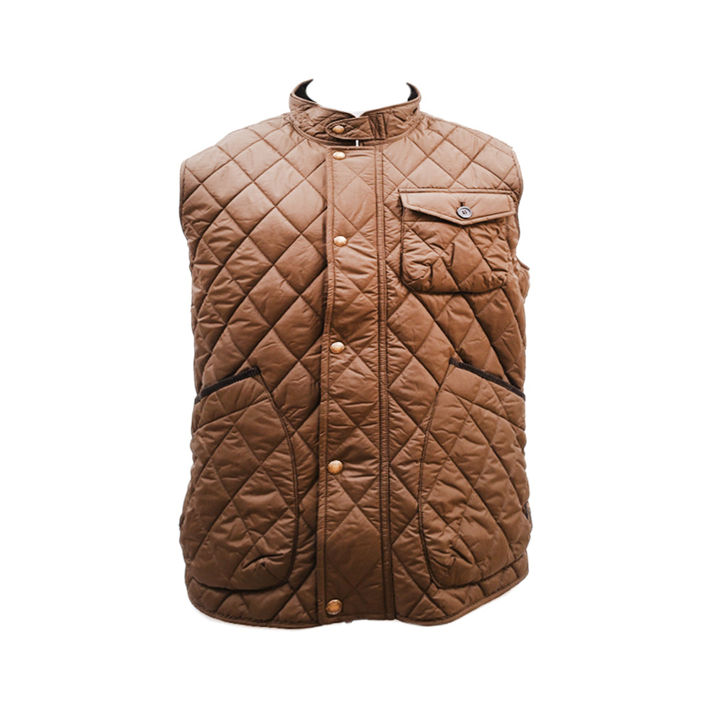RL MEN S/L DIAMOND PUFFER JACKET 454004 BRN XL (IRW) Default Title - MamasJan mens wear