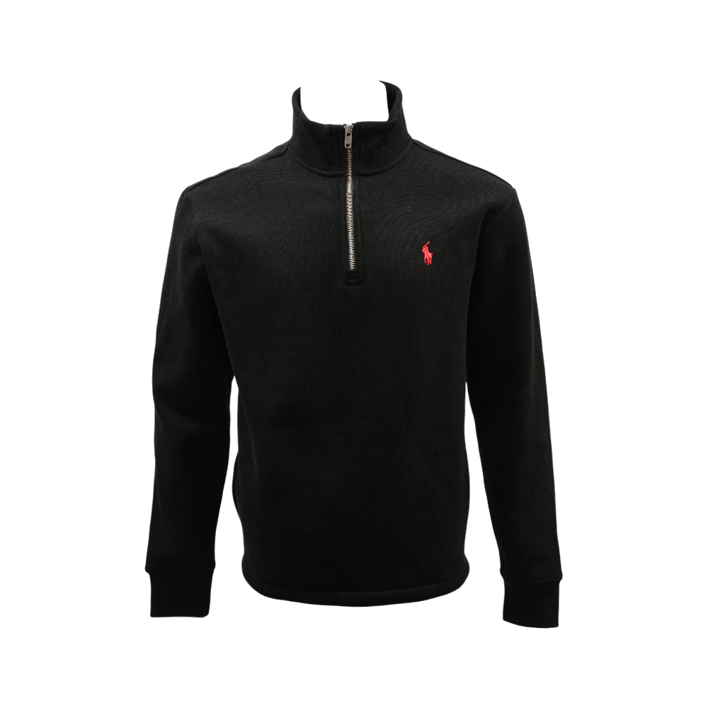 RL MEN L/S H-ZIPPER UPPER 519001 BLK M (IRW) Default Title - MamasJan mens wear
