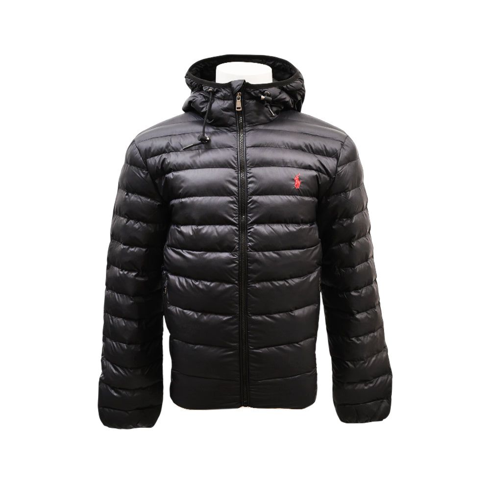 RL MEN L/S PUFFER JACKET W-HOOD 284001 BLK M (IRW) Default Title - MamasJan mens wear