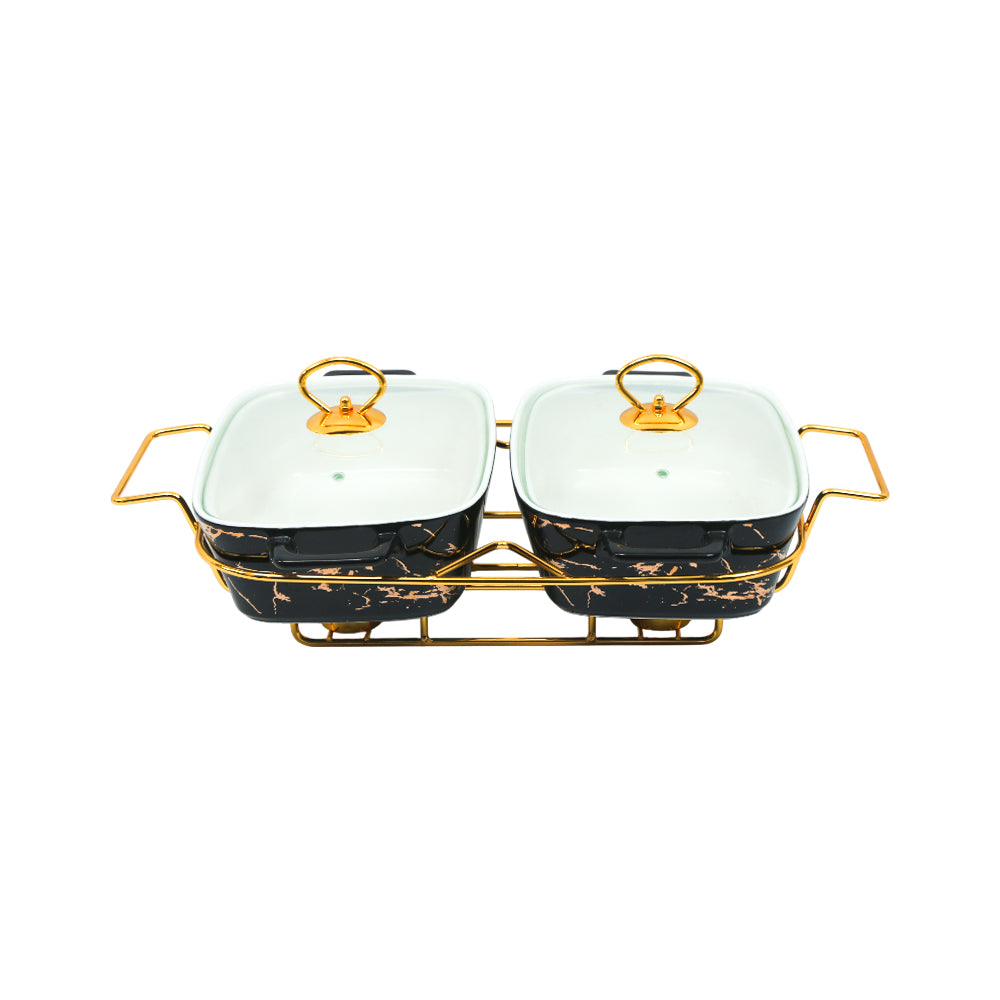 DONGA RECTANGULAR MORE & MORE 2IN1 CX2420D BLACK Default Title - MamasJan Crockery