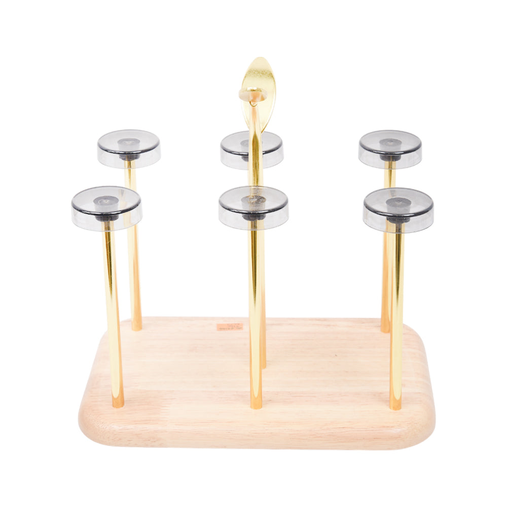 GLASS STAND GOLDEN RECTANGULAR DS19408 ZIK Default Title - MamasJan Crockery