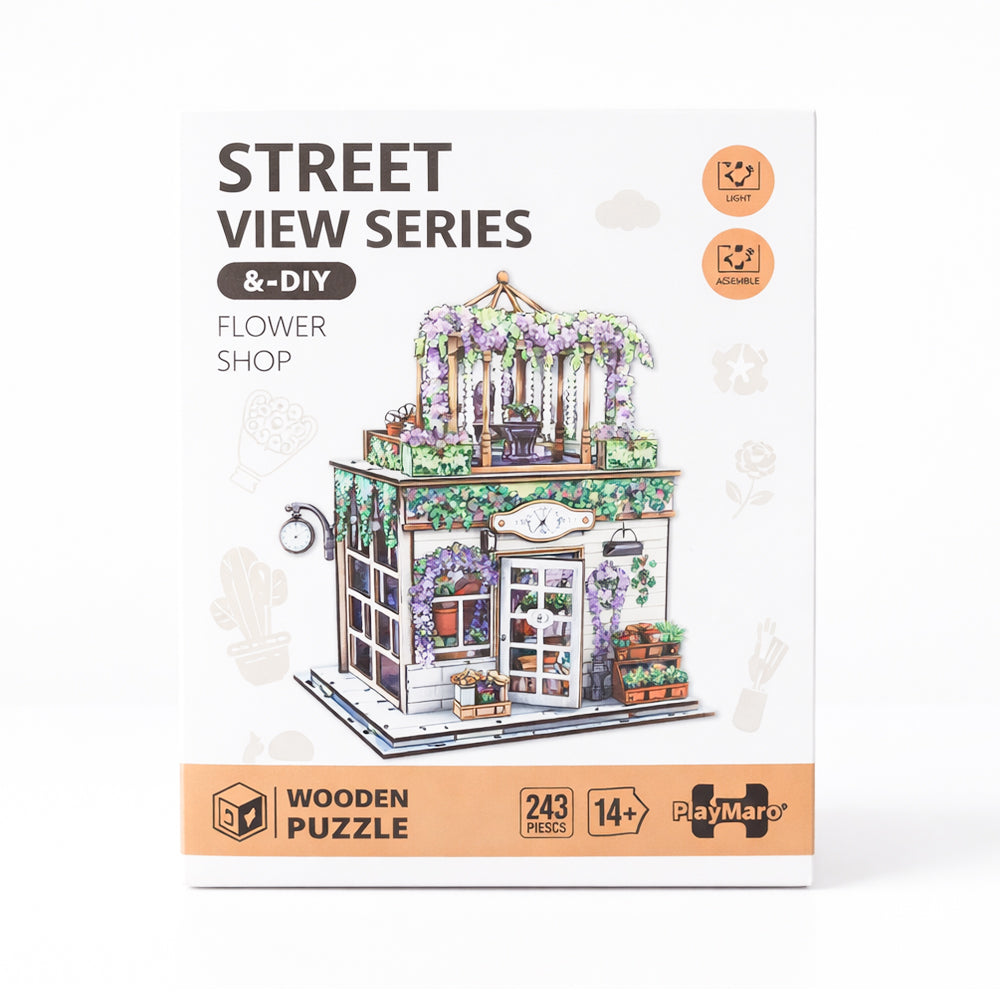 68075 DIY WOODEN PUZZLE STREET FLOWER SHOP 245PC IR Default Title - MamasJan Toys