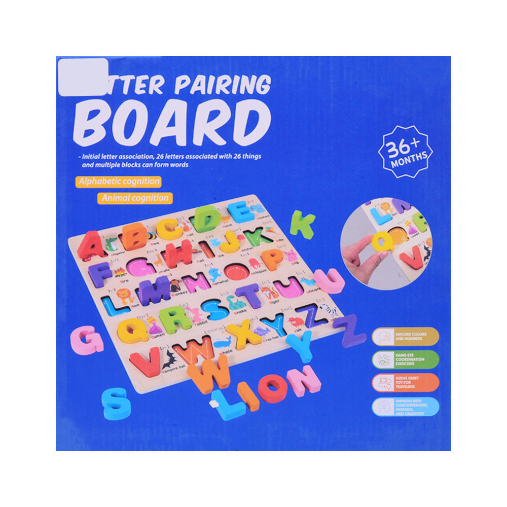 AI-24-224 WOODEN LETTER PAIRING BOARD Default Title - MamasJan Toys