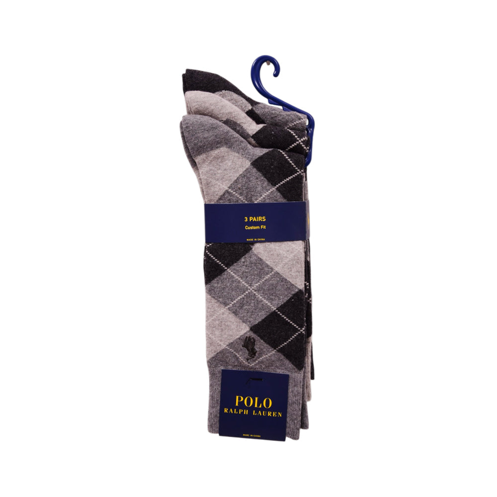 RL MEN DRESS SOCKS P-3 8091PK GRY IR Default Title - MamasJan mens wear