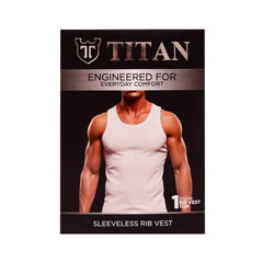 TITAN VEST SANDO RIBBED WHITE T11-06 XL P1 Default Title - MamasJan mens wear