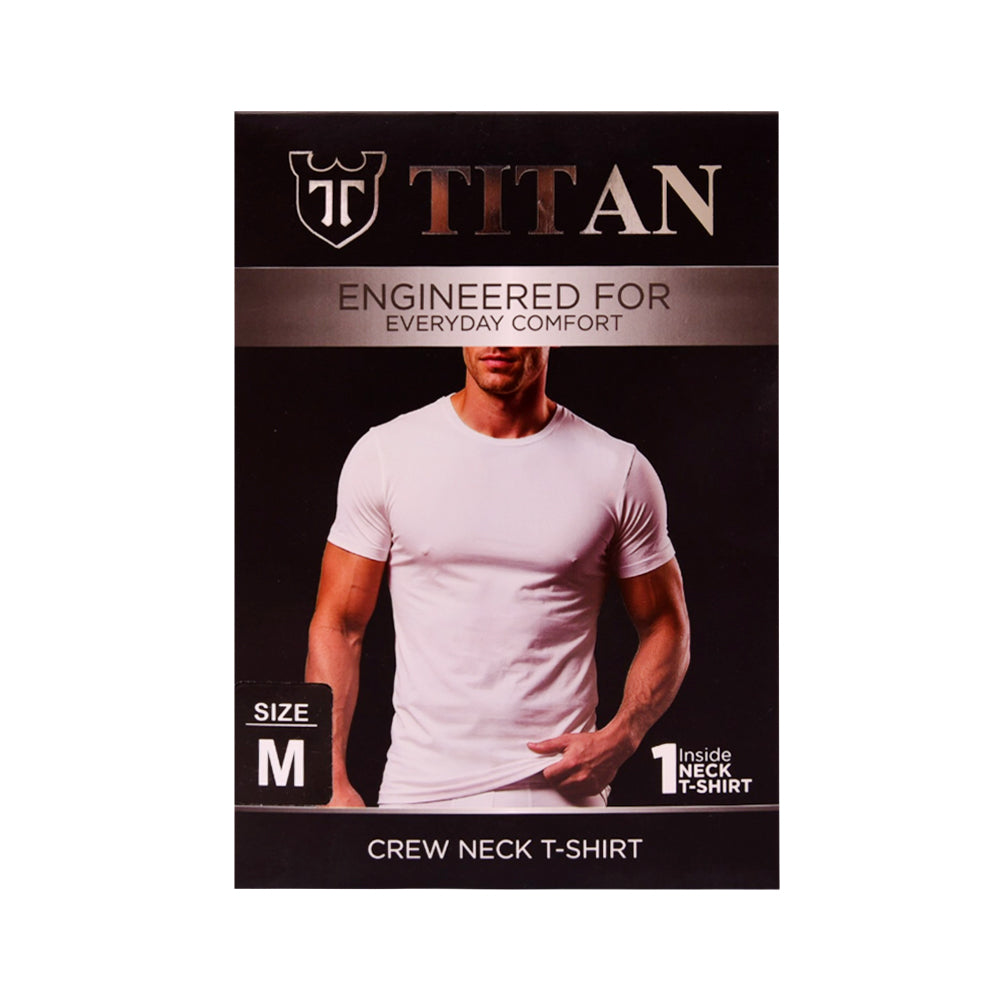 TITAN CREW NECK WHITE S/S T17-11 MED P1 Default Title - MamasJan mens wear