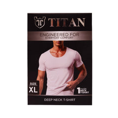 TITAN DEEP NECK WHITE S/S T97-18 XL P1 Default Title - MamasJan mens wear