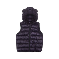 BOYS S/L PUFFER JACKET HOODED BLACK IR-25 18-24M F-61 Default Title - MamasJan KidsWear