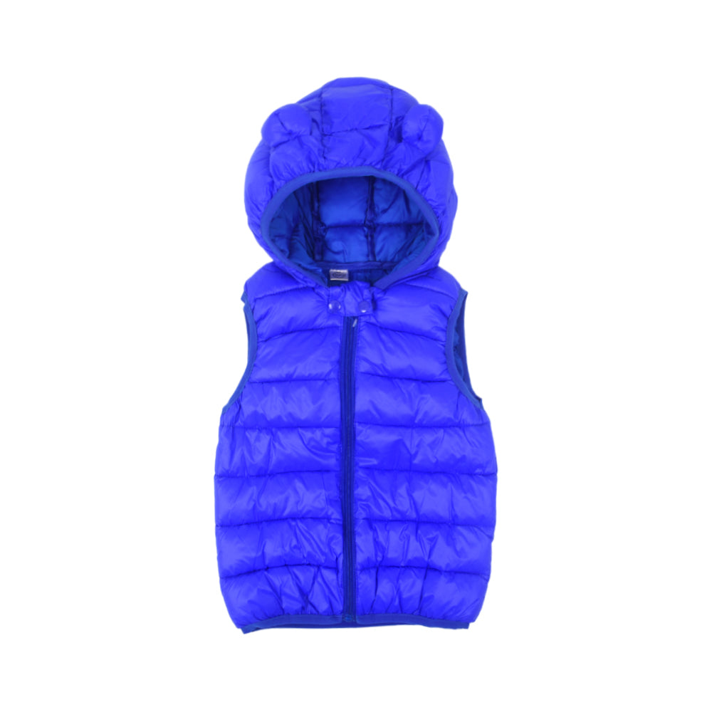 BOYS S/L PUFFER JACKET HOODED ROYAL-BLUE IR-25 3-4 YEAR F-61 Default Title - MamasJan KidsWear