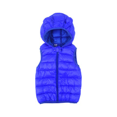BOYS S/L PUFFER JACKET HOODED ROYAL-BLUE IR-25 3-4 YEAR F-61 Default Title - MamasJan KidsWear