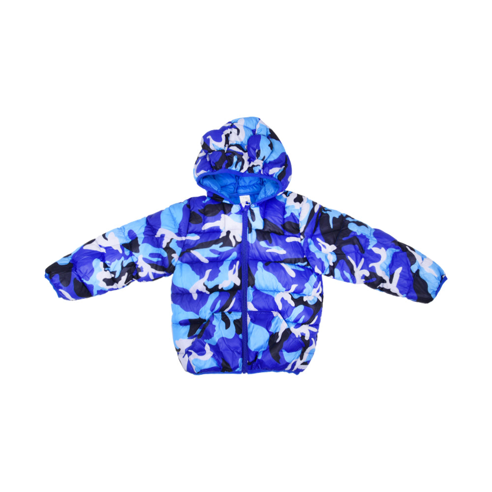 BOYS L/S PUFFER JACKET HOODED BLUE IR-25 2-3 YEAR CC-6 Default Title - MamasJan KidsWear